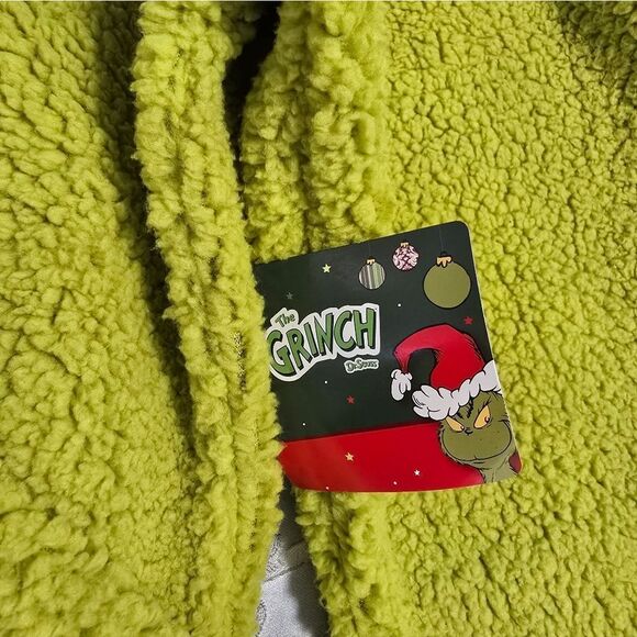 Dr. Seuss Big Men's Grinch Cosplay Faux Shearling Fleece Shacket Size XXL - Picture 8 of 9